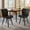 Black 2pcs, variant on PU Leather Dining Chairs Set of 2/4, Upholstered Kitchen Chairs with Thick Cushion & Metal Legs, Armless Modern Dining Room Chairs, Easy Clean Faux Leather Side Chairs (Cream 2pcs)