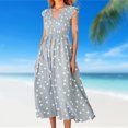 thumbnail image 3 of Vestidos de playa para mujer Abrigo floral Cuello en V Moda fluida para ir de compras (Gris XL) FLhrweasw Para estrenar, 3 of 8