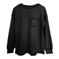 thumbnail image 4 of UJNDER Women's Long Sleeve Casual Solid Round Neck Knitted Loose Pullover Tops for Women Shirt Comfortable Black S, 4 of 4