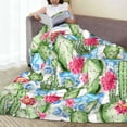 thumbnail image 6 of Salouo Flowers and Cactus Print Bed Blankets,Flannel Blanket Comfortable Air Conditioning Blanket Lightweight Blanket for Sofa Bed Travel & Couch -50"x40", 6 of 8