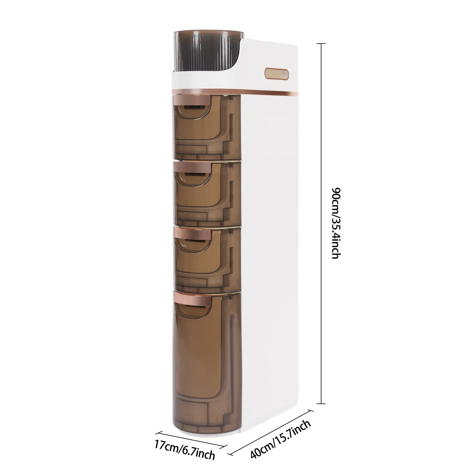 Slim Bathroom Storage, Mobile Storage Organizer, 4-drawer Narrow Slim Storage Cart