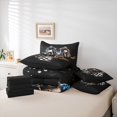 thumbnail image 6 of Manfei Motorcycle Riders 7-Piece Twin Bedding,Checkered Flag Bedding Comforter Set,Black,Black Reversible, 6 of 7