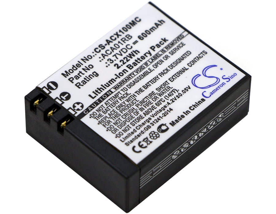 New 600mAh Battery for ACTIVEON CX,CX Gold,CX HD; P/N:ACA01RB