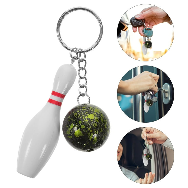 6pcs Bowling Pin Keychain Bowling Ball And Pin Keychain Bowling Gifts for Kids and Adults