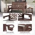 thumbnail image 6 of Oversized Outdoor Bench with Cup Holders, 51.5” HDPE Aesthetic Garden Bench for 2 Person, Memorial Benches - Easy Assembly & All Weather, for Porch & Patio, 800lbs Load Capacity (Brown, 1pc), 6 of 14
