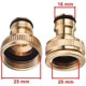 thumbnail image 2 of Latón 3/4 '' y 1/2 '' BSP 2 en 1 Grifo de riego atornillado Conector de grifo de flujo de nariz Adaptador de grifo roscado Paquete de 2 Rojo Verde, 2 of 5