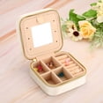 thumbnail image 5 of Unique Bargains Travel Jewelry Case, Small Jewelry Organizer Portable Mini Jewelry Box with Mirror Square Style 2, Black, 5 of 5
