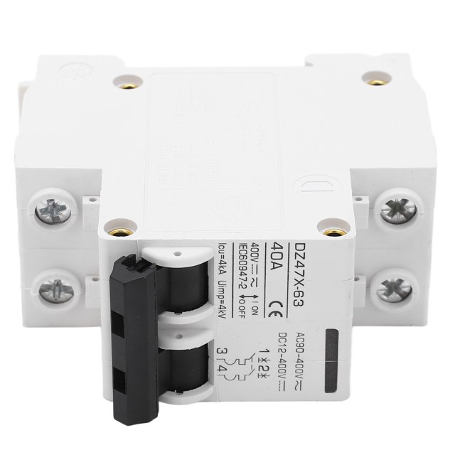 Din Rail Circuit Breaker, DC12-400V AC90-400V PA66 Housing Stable 2P Circuit Breaker For Wind Solar System