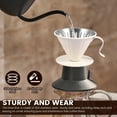 thumbnail image 3 of Stainless Steel Pour Over Coffee Filter Uniform Filtration Hand Brewed Coffee Filter Cup with Anti Scald Handle for Office Home-white-, 3 of 9