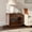 Walnut, variant on Tina's Home Mid Century Modern 24" Wide Wood Side Table Set of 2 with Charging Station, Small Storage Table with Open Shelf for Living Room Apartment Small Spaces, Walnut