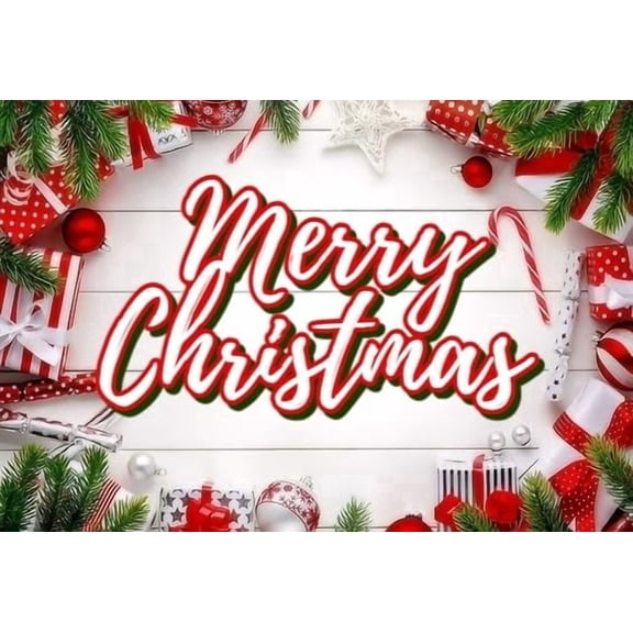 Merry Christmas Festive Edible Icing Image Cake Topper, by Tnct.