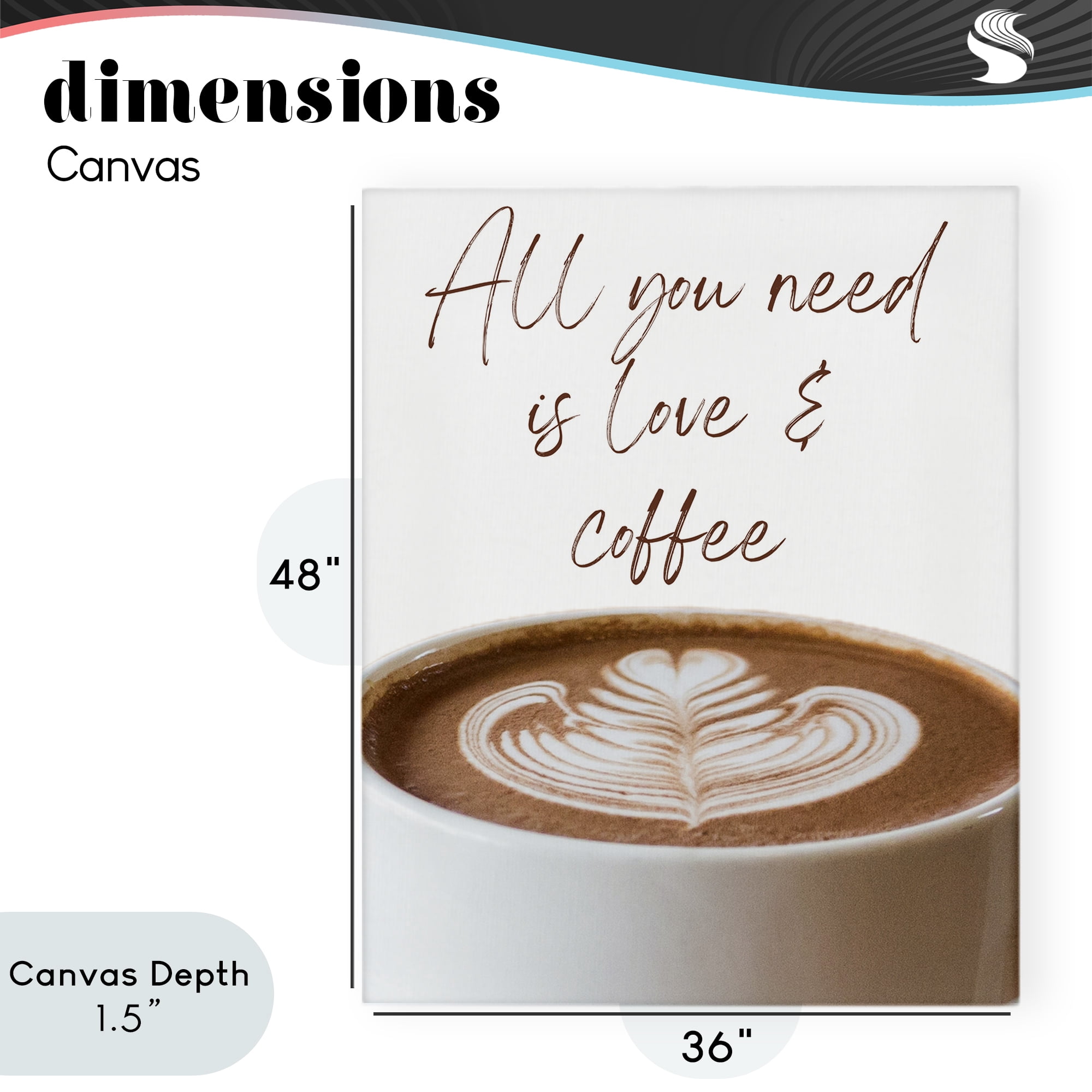 Stupell Industries All You Need Love & Coffee Canvas Wall Art, design by Jesse Keith