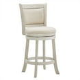 thumbnail image 6 of Weston Home Shapel Upholstered Back Swivel Stool, 24" Counter Height, Antique White Finish, Beige Linen, 6 of 7