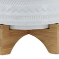 thumbnail image 2 of Sagebrook Home 8" Tribal Planter With Wood Stand, White, Round, Ceramic, Contemporary, 8"L X 8"W X 10"H, Tribal, 2 of 9