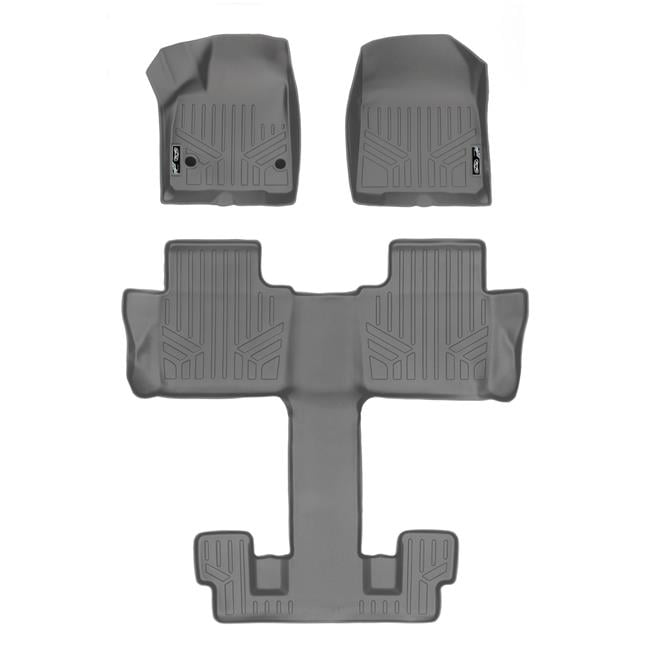 SMARTLINER Custom Fit Floor Mats 3 Row Liner Set Grey for 2017-2021 GMC Acadia with 2nd Row Bucket Seats SMARTLINER Custom Fit Floor Mats 3 Row Liner Set Grey for 2017-2021 GMC Acadia with 2nd Row Bucket Seats