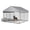 7.5×7.5×6.6 FT, variant on 7.5×7.5×5.4 Ft Home Large Metal Outdoor Dog Kennel, Metal Wire Dog Enclosure with Waterproof Roof & Adjustable Bowls Feeder for Backyard Farm
