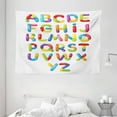 thumbnail image 1 of Letters Tapestry, Colorful Letters Kids Children Design Alphabet Vivid Language Symbol Cheerful Happy, Wall Hanging for Bedroom Living Room Dorm Decor, 80W X 60L Inches, Multicolor, by Ambesonne, 1 of 2