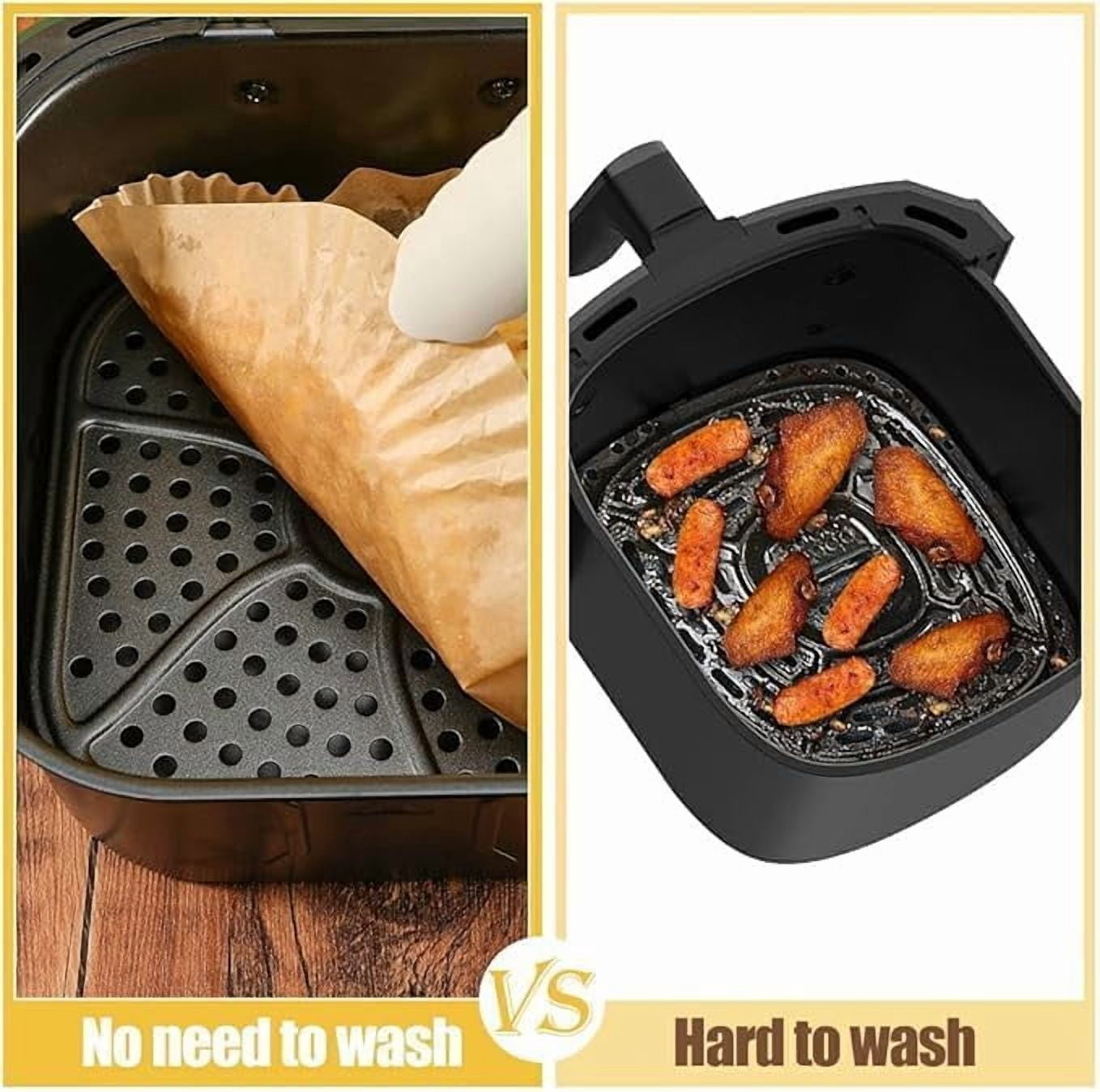 150-Count Square Air Fryer Paper Liners - 7.5 Inch, Non-Stick & Oil-Proof, Heat Resistant for 2-5 QT Air Fryers, Baking, Roasting, Microwave