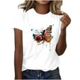 thumbnail image 2 of Cavosen Patriotic Shirts for Women Petite Red White and Blue Short Sleeve Round Neck T Shirts USA Star Striped Graphic Tops Lady XL Patriotic Casual T Shirts Independence Day Tunic Tees, 2 of 4