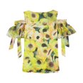 thumbnail image 2 of bar III Womens Tie Sleeve Cold Shoulder Blouse, Yellow, XX-Small, 2 of 2