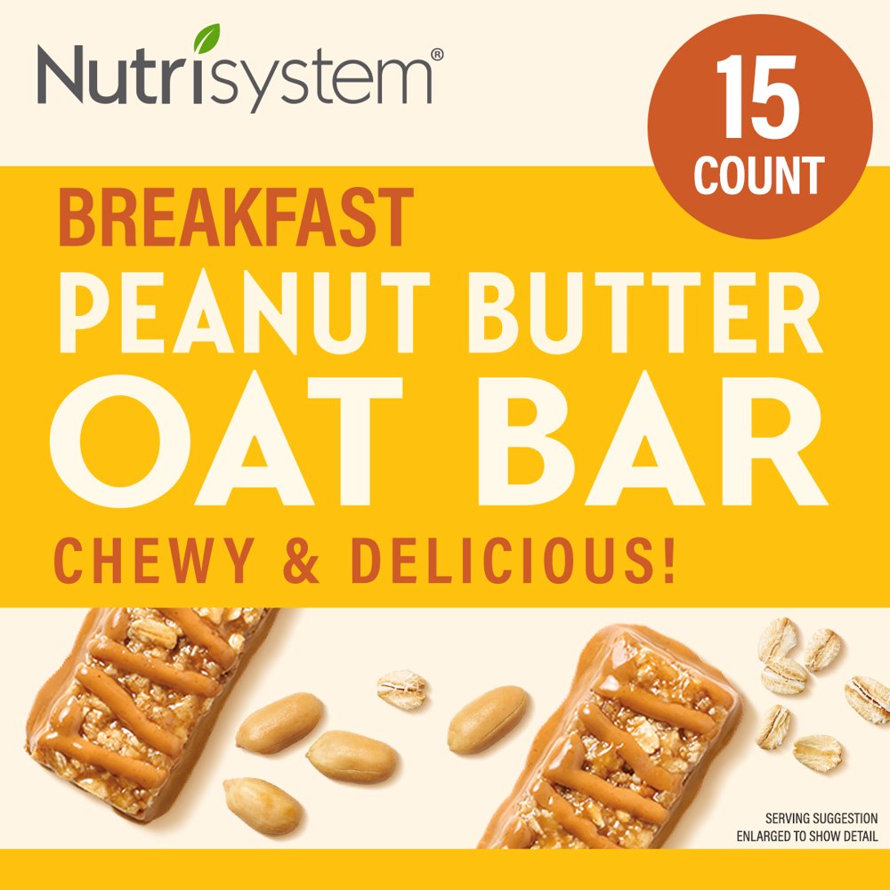 Nutrisystem® Peanut Butter Oat Bars, 15 Ct, Delicious Breakfast Bars to