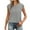 Gray, variant on Women's Tops Trendy Crew Neck Cap Sleeve Eyelet Embroidered Pleated T Shirts Summer Tunic Blouses