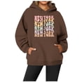 thumbnail image 2 of WEAIXIMIUNG Sweatshirts à Col Rond pour Femmes, Hoodie Décontracté avec Poche, Imprimé Lettres Anglaises, 2 of 3