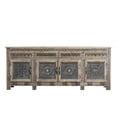 thumbnail image 2 of Taran Designs Isabella 4-drawer 4-door Solid Wood Sideboard in Beige/Black, 2 of 5