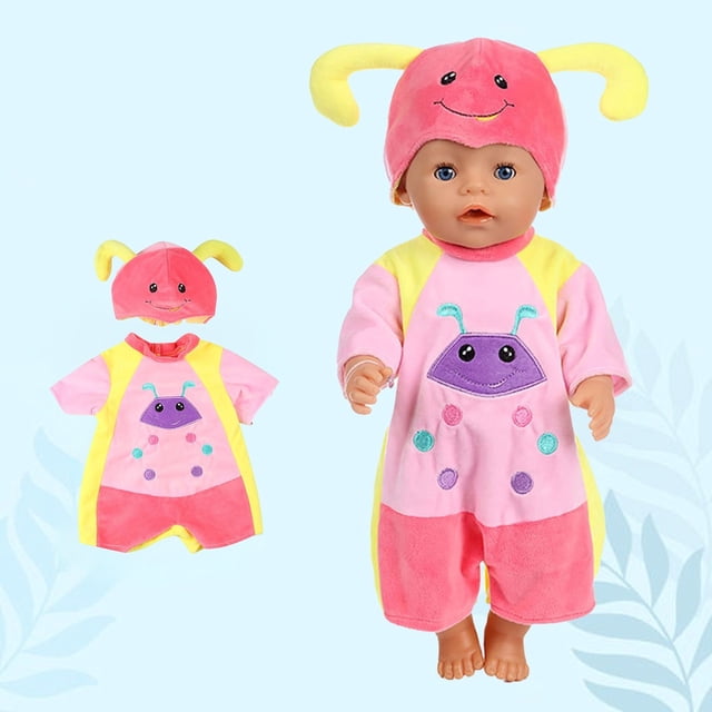 Juguetes de piscina, juguetes para bebés, juguetes para niños pequeños, ropa para muñecas de 18 pulgadas, lindos dibujos animados de escarabajos, conjunto de mono, ropa para muñecas, accesorios de rop