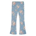 thumbnail image 4 of MuXiKeJi Clothes Wide Leg Jeans Kids Cute Print Elastic Waist Wide Leg Flared Denim Pants Regular Fit Long Casual Bottoms Girls Denim Jeans, 4 of 8