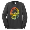thumbnail image 2 of Tropical Palm Trees Silhouettes with Sunset | Mens Pop Culture Long Sleeve T-Shirt, Charcoal, Large, 2 of 4