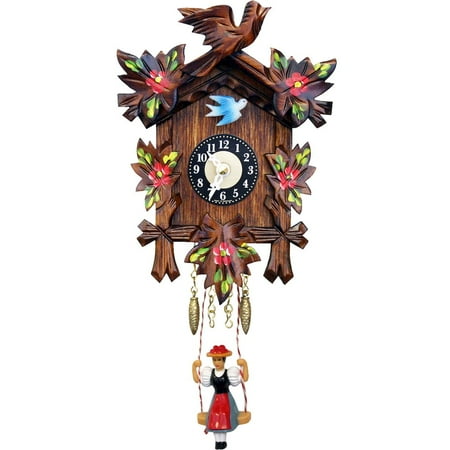 Black Forest 4.5 x 6.75 Brown Analog Traditional Cuckoo Clock, 126-6SQ