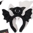 thumbnail image 2 of Hfppkn Plush Bat Wings Headband Black 24x28cm Festive Party Hair Hoop Accent, 2 of 7