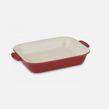 Cuisinart 4 Quart Chef Classic Ceramic Rectangular Casserole Dish Bakeware, Red
