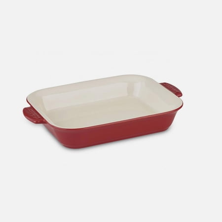 Cuisinart 4 Quart Chef Classic Ceramic Rectangular Casserole Dish Bakeware, Red