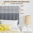 thumbnail image 4 of Twin Size Upholstered Platform Bed Frame with Adjustable Headboard, No Box Spring Needed with Sturdy Wooden Slats Support, Non-Slip and Noise-Free, Easy Assembly, Dark Grey, 4 of 10