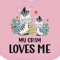 thumbnail image 4 of Inktastic Zebra My Gram Loves Me Boys or Girls Baby Bib, 4 of 4