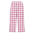 thumbnail image 5 of Kezqiaxn Cropped Pants for Women Summer Drawstring Checkered Elastic Waist Comfy Casual Capris with Pockets Womens Capris, 5 of 5