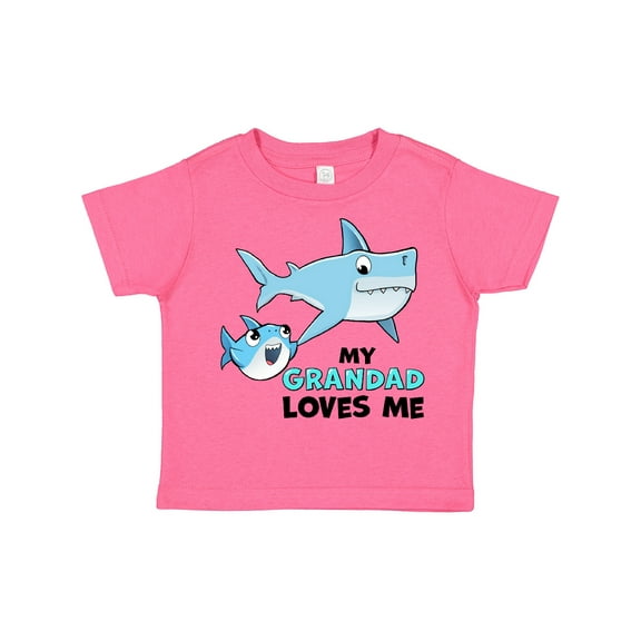 Inktastic My Grandad Loves Me with Cute Sharks Boys or Girls Toddler T-Shirt