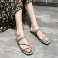 thumbnail image 2 of Fiaer Women's Strappy Gladiator Sandals Criss Cross Strap Flat Sandals Open Toe Casual Fashion Slippers Green 7.5, 2 of 4
