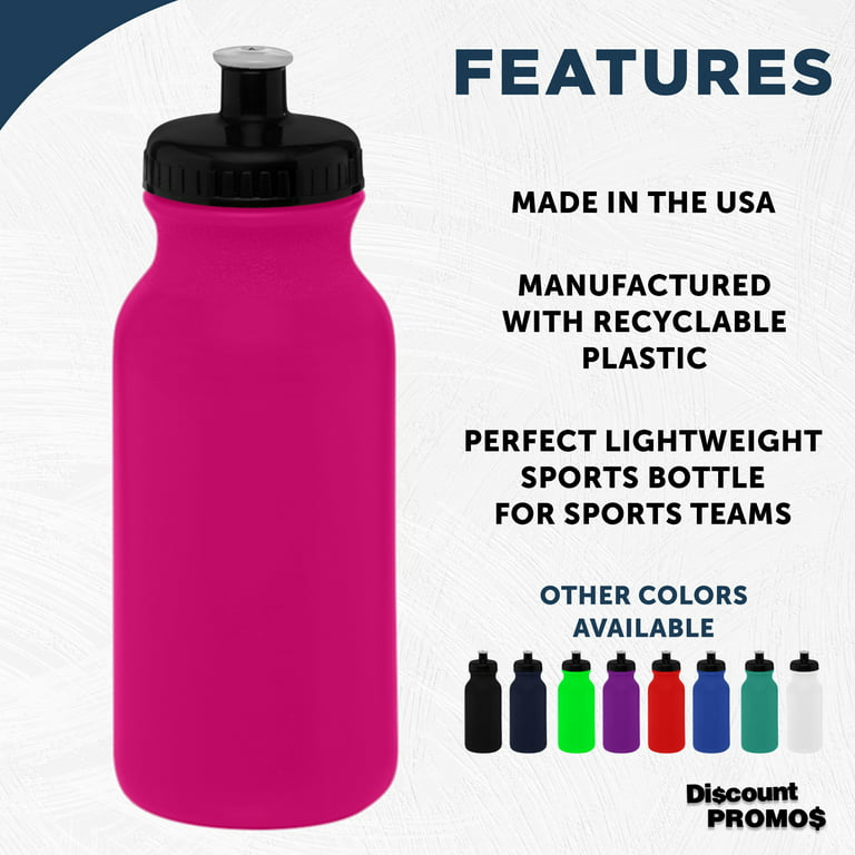 Sports Squeeze Water Bottle with One-Way Valve - Bulk Pack of 24 Water  Bottles - Leak Proof - 28 ounces - Made in USA - Perfect for Teams, Company  Events, Party Favors (Clear) 
