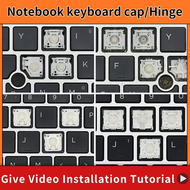 Touche de Remplacement pour Clavier d'Ordinateur Portable HP ProBook 440 G8 X8Q GB & Clips 2 Charnières