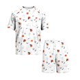thumbnail image 6 of Leidass Mens Halloween Pajama Set Short Sleeve Sleepwear Lounge Set Crew Neck Tee and Shorts Casual Homewear Two Piece Outfit White M, 6 of 7