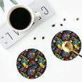 thumbnail image 5 of Honeii Monster Car Print Leather Coaster Set of 6, Ideal for Safeguarding Your Furniture from Drinks Spills and Effortless Cleanup,Round Shape, 5 of 7