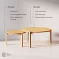 thumbnail image 3 of Nathan James Kendall Mid-Century Modern Round Nesting Living Room Coffee Table Set of 2, Stalking Accent Tables with Solid Wood Legs, Natural Brown, 3 of 8