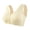 Beige, variant on Women's Plus Size Ribbed Wireless Front Zipper Bras Fixed Molded Cups Wide Straps Breathable Comfort Shaping Bras