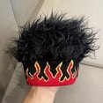 thumbnail image 4 of Jiibva Men Wig Hat, Fake Hair Hat for All Ages Flame Knitted Hat with Hair Attached Funny Short Hair Wig Headband Novelty Hat with Wig Spiked, 4 of 7