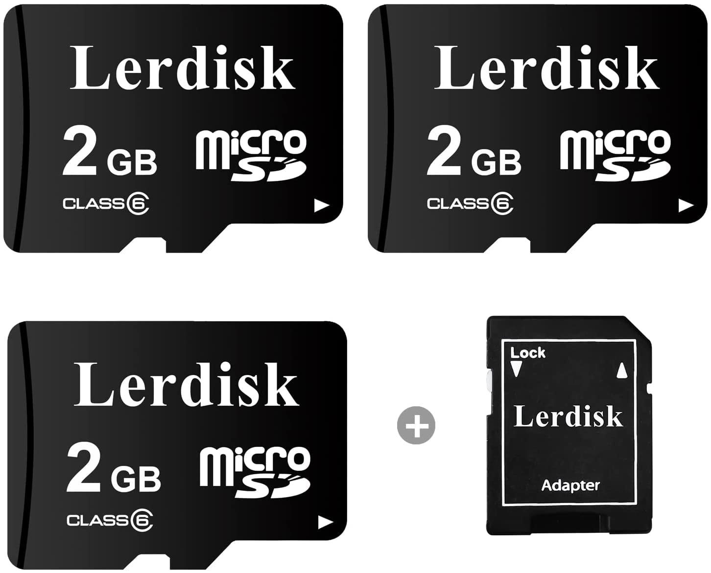 Lerdisk Factory Wholesale 6-Pack Micro SD Card 2GB Class 6 With SD Adapter Produced by 3C Group Authorized Licencee 
