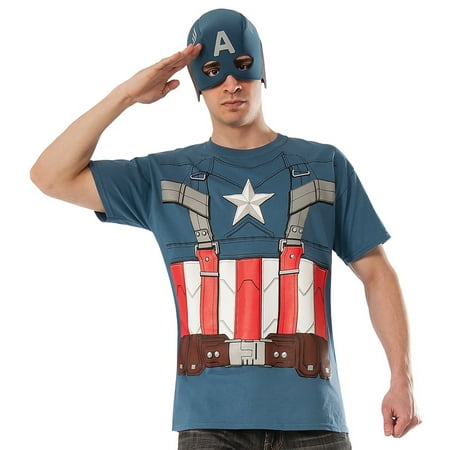 Captain America The Winter Soldier Retro T-Shirt Kit Men's Adult Halloween Costume