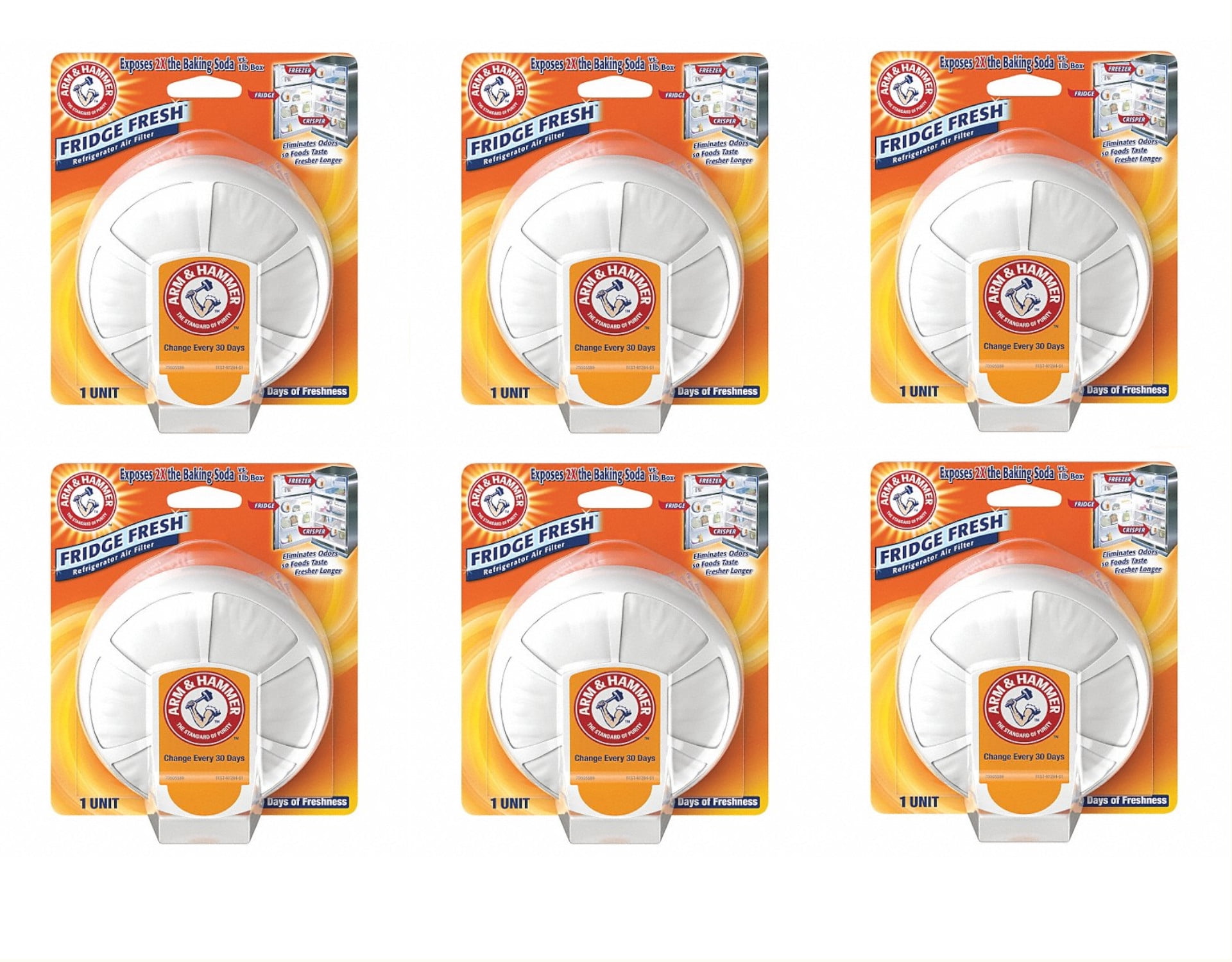 Arm and Hammer Fridge Fresh Baking Soda Disc Pack of 6